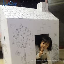 Factory Manufacture DIY Cardboard Paper Doll Play House,Wholesale Children Cardboard Playhouse